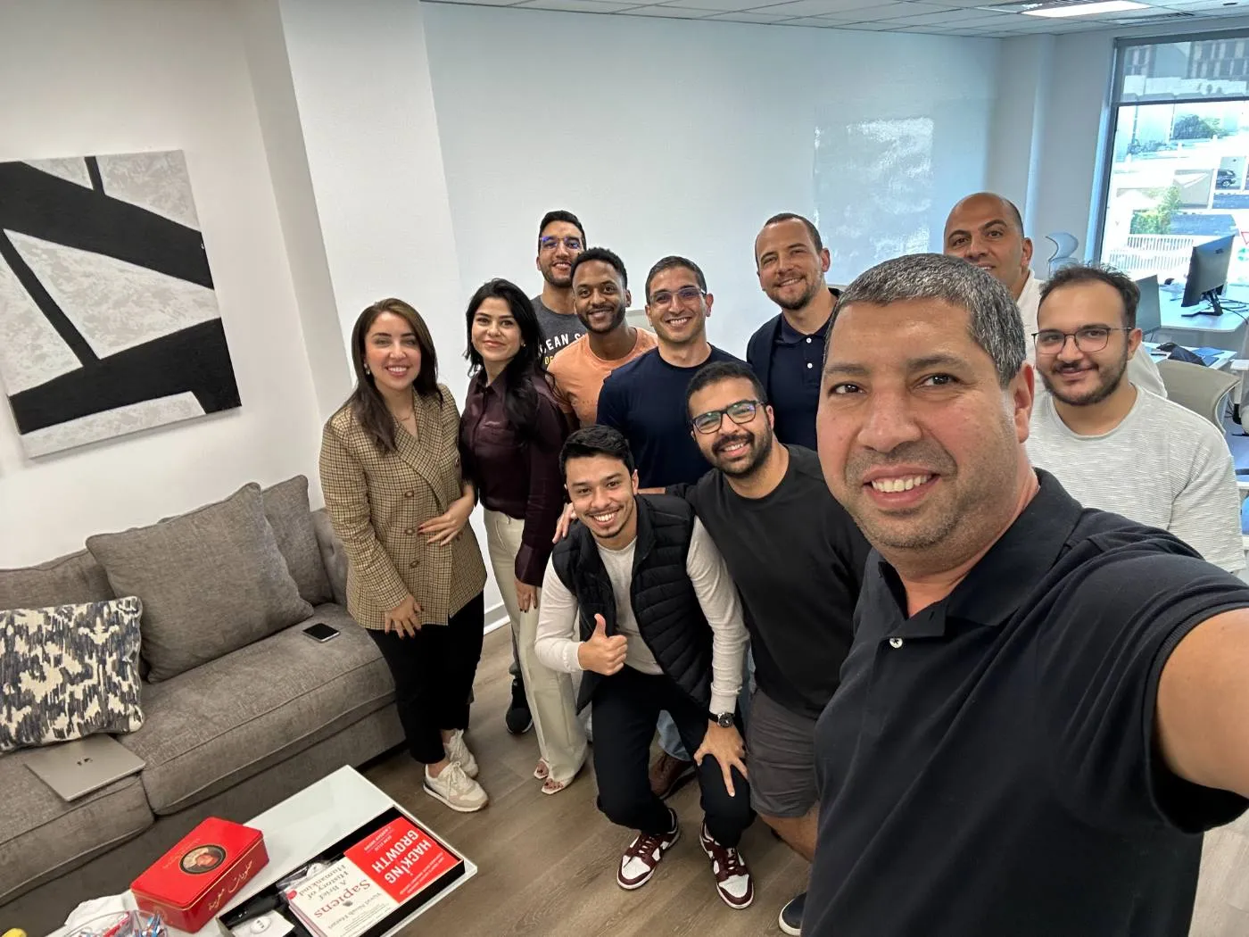 The Journify team on a rooftop in Dubai Marina