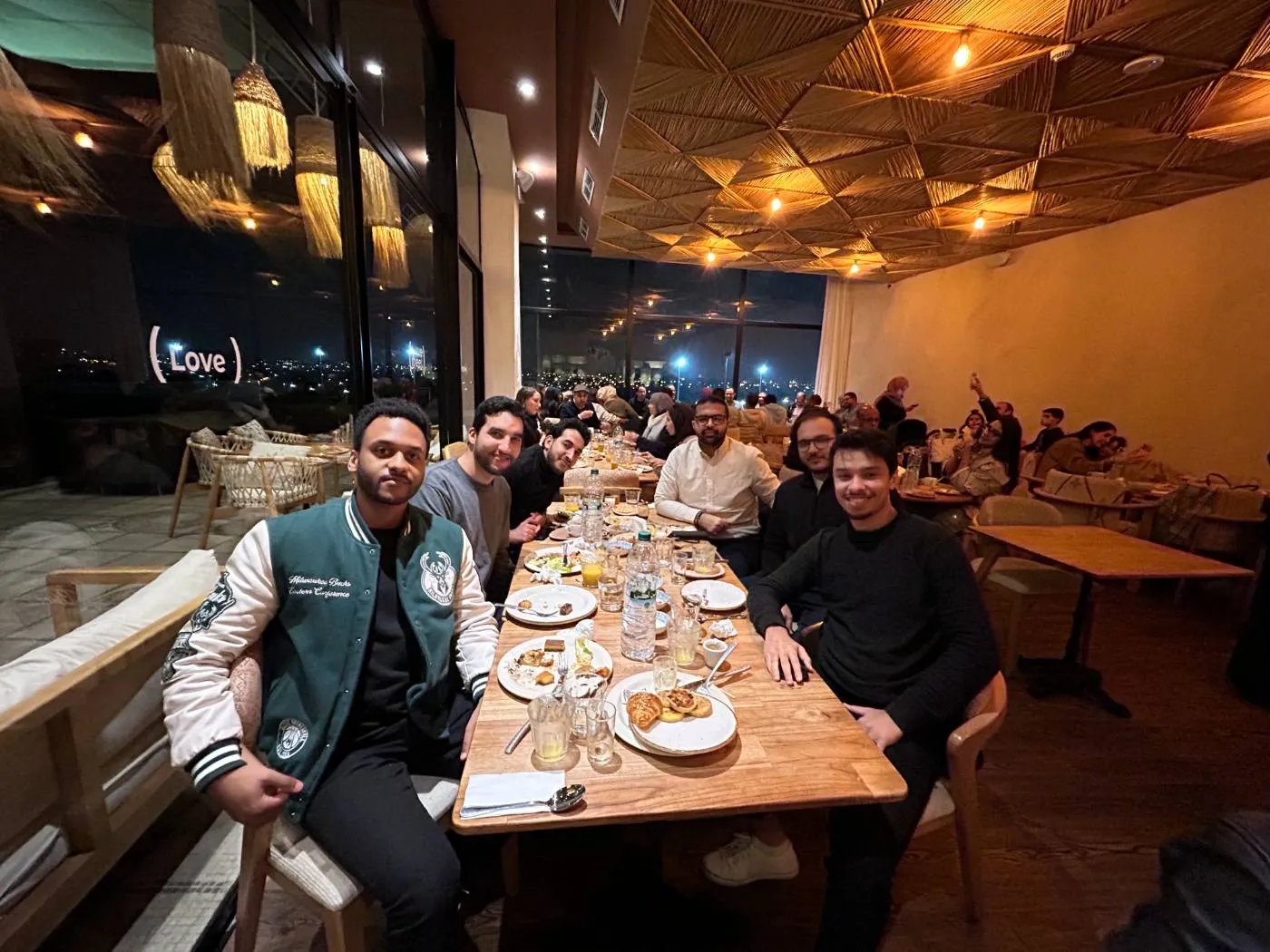 Team dinner in the evening